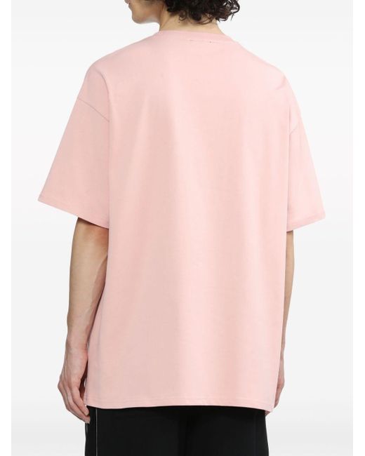FIVE CM Pink Slogan-print Cotton T-shirt for men