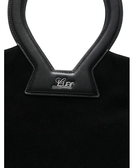 LUAR Black Brooke Round-Handle Tote Bag