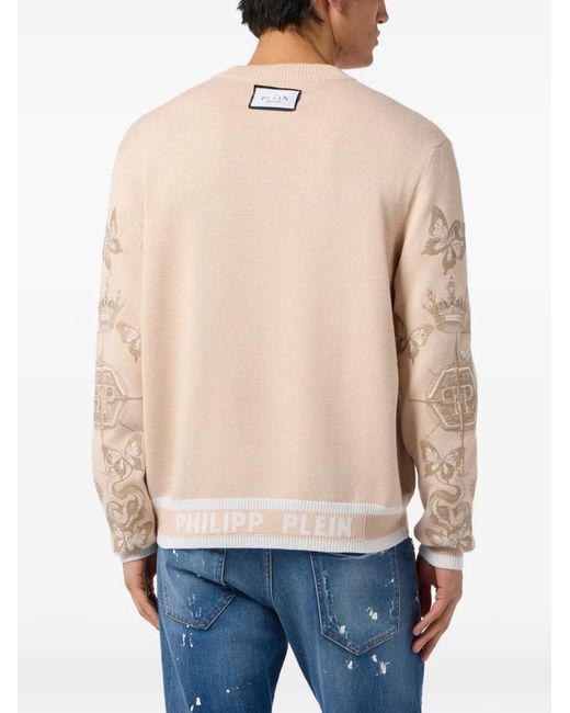 Philipp Plein Natural Tattoo Round-Neck Sweater for men