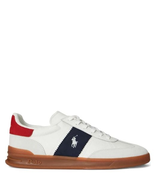 Polo Ralph Lauren White Heritage Aera Sneakers for men