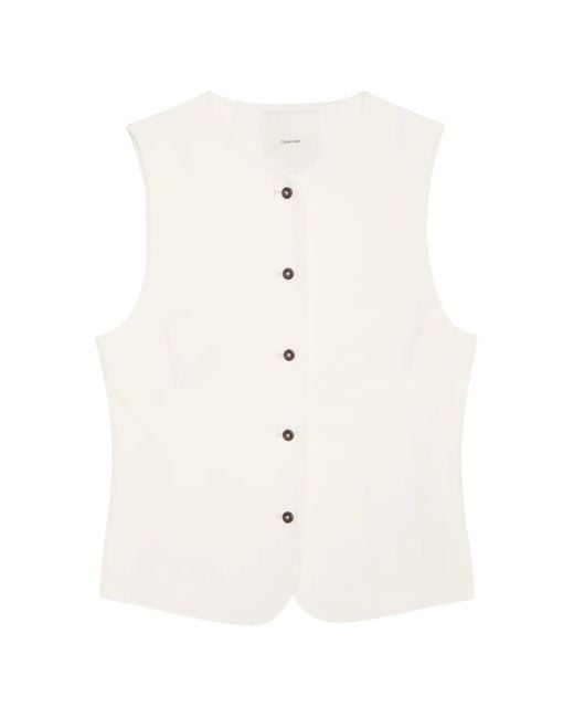 Calvin Klein White Veston À Boutonnière