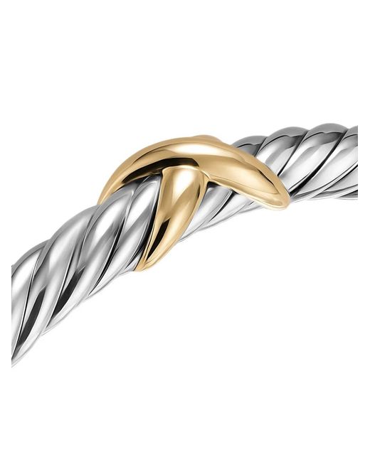 David Yurman White Sterling/14K Cable Flex X Bracelet