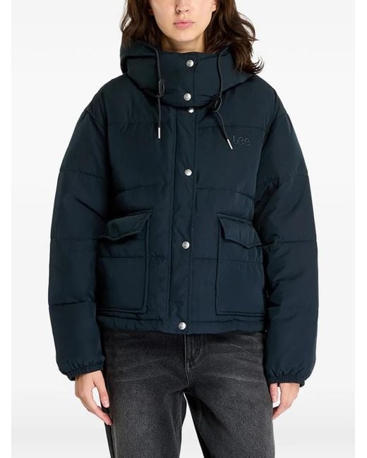 Lee Jeans Blue Hooded Padded Jacket