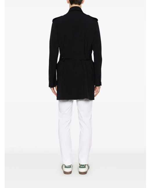 Montecore Black Buttoned Belted Coat for men