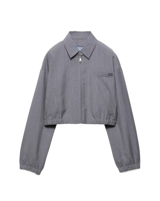 Prada Gray Light Mohair Blouson Jacket