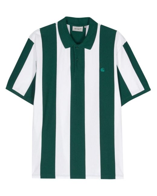 Carhartt Green Hinton Striped Polo Shirt for men