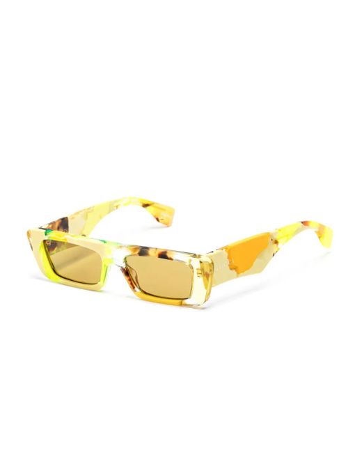 Gucci Yellow Rectangular-Frame Sunglasses