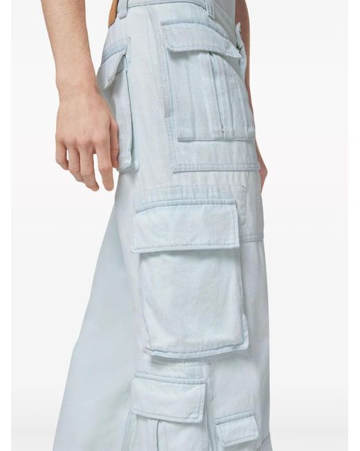 Versace Blue Wide-Leg Cargo Jeans for men