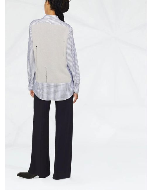 Maison Margiela Gray Layered Knit-Detail Shirt