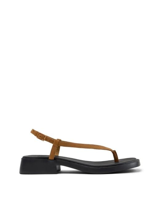 Camper White Dana Leather Sandals