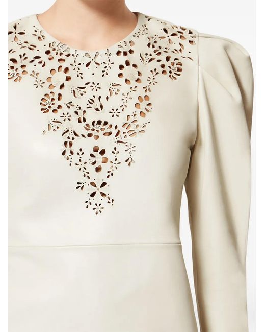 Isabel Marant White Nala Floral-Details Mini Dress
