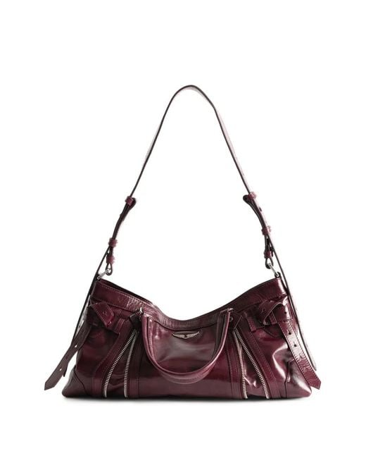 Zadig & Voltaire Purple Madison Small Vintage Patent Bag