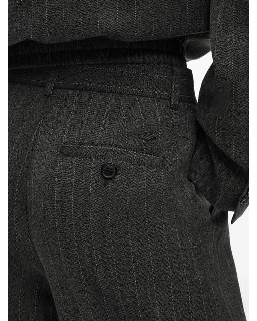 Karl Lagerfeld Gray Pinstripe Tailored Trousers