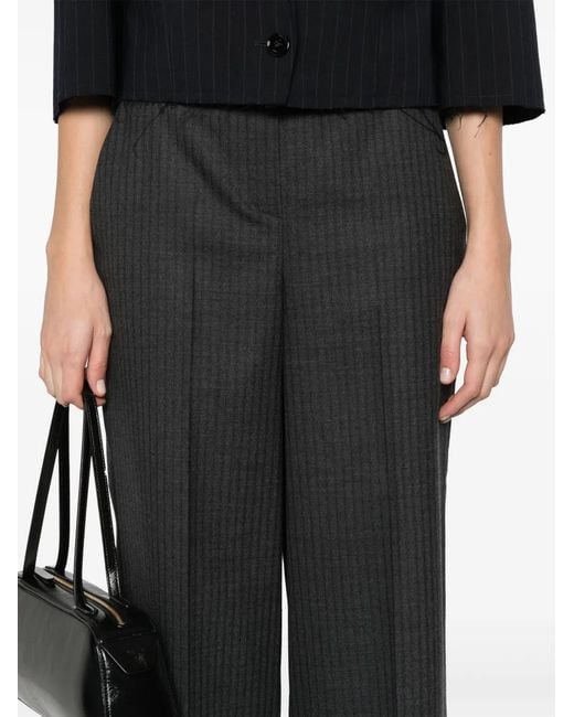 Fendi Gray Pantalon De Costume À Fines Rayures