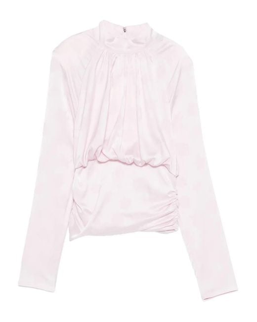 ROTATE BIRGER CHRISTENSEN Pink Blush Top With All-Over Floral Print