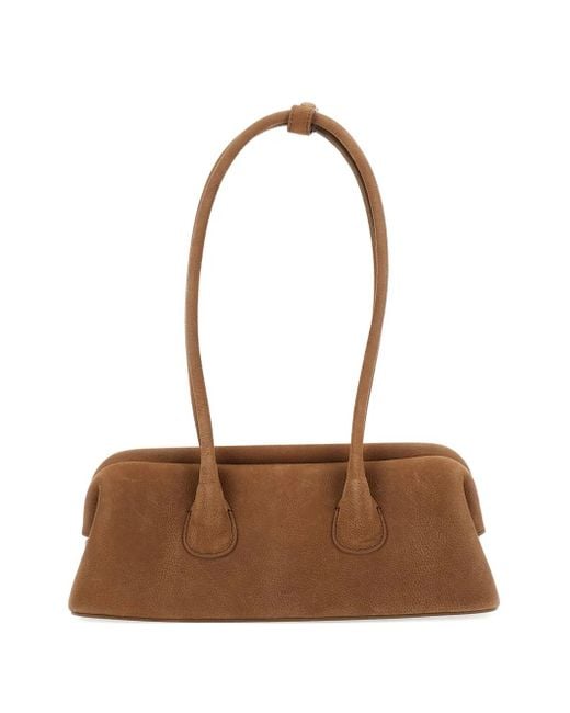 OSOI Brown Medium Boat Shoulder Bag
