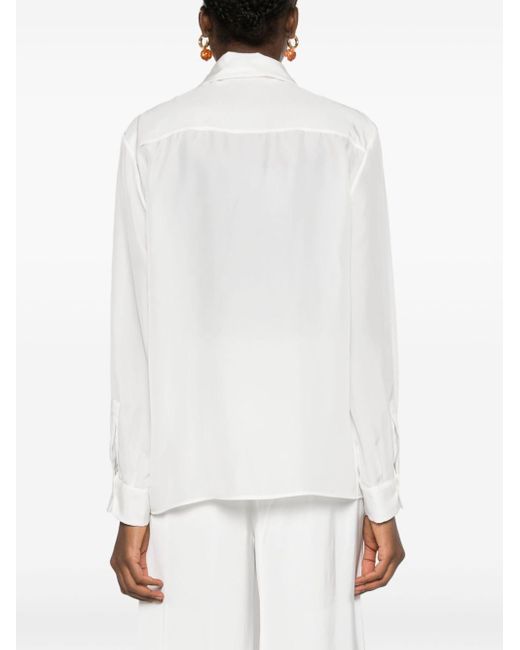 Fabiana Filippi White Long-sleeve Silk Shirt