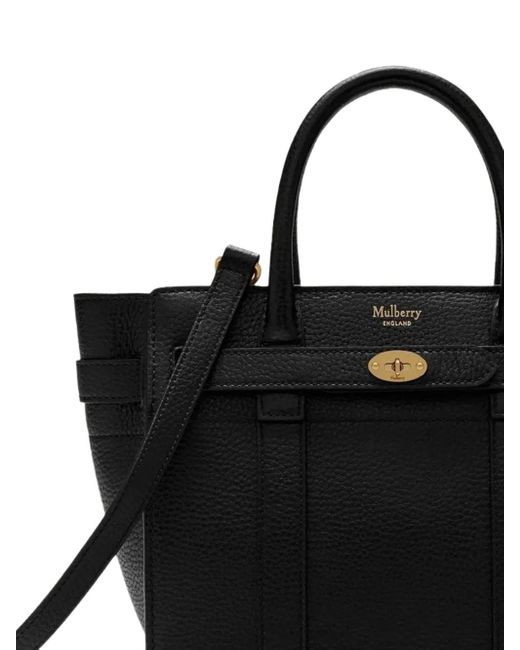Mulberry Black Mini Bayswater Grain Leather Shoulder Bag