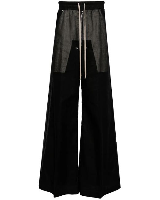 Rick Owens Black Bela Wide-Leg Cotton Trousers for men