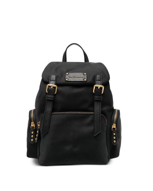 La Carrie Black Buckle Backpack