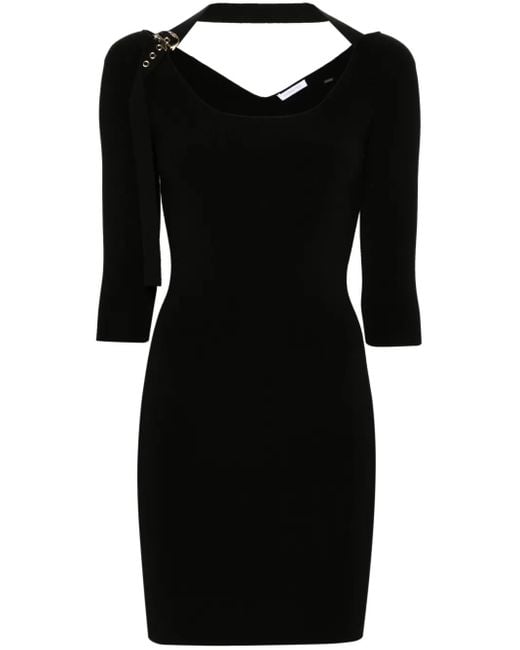 Patrizia Pepe Black Bodycon Knitted Minidress