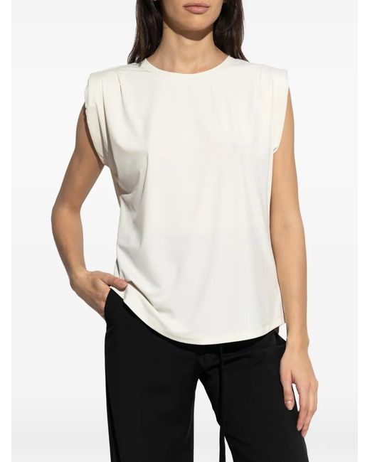 MICHAEL Michael Kors White Crew Neck Sleeveless Top