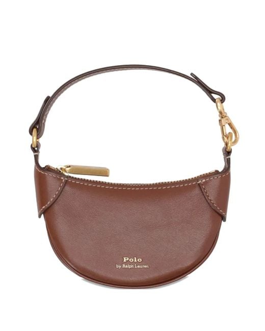 Polo Ralph Lauren Brown Zip Leather Shoulder Bag