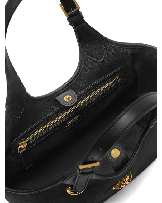 Versace Black Mini Medusa-Logo Tote Bag