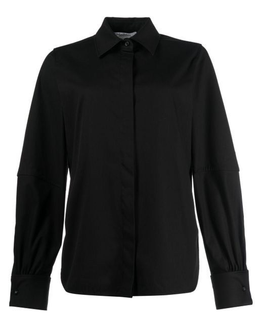 Max Mara Black Long-sleeve Stretch-cotton Shirt