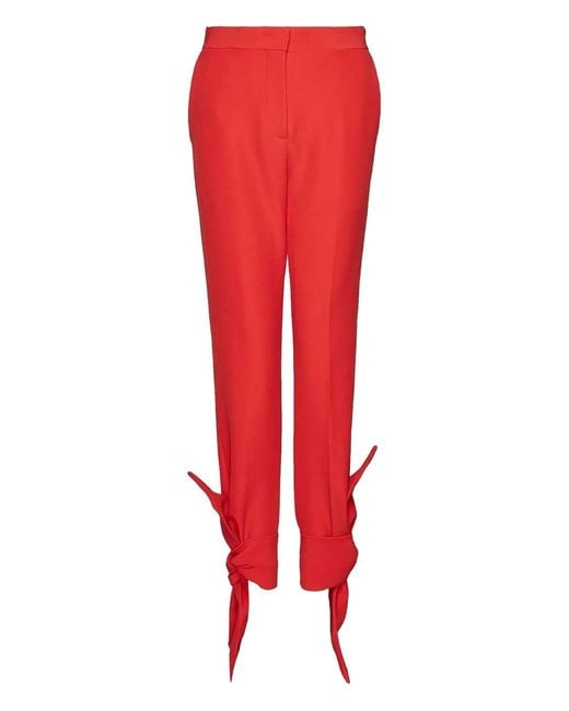MSGM Red Knot-Detail Trousers