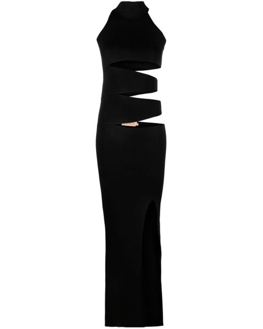 Vestido largo Dione de jersey AYA MUSE de color Black