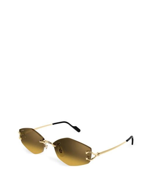 Cartier Metallic Lunettes De Soleil À Monture Géométrique