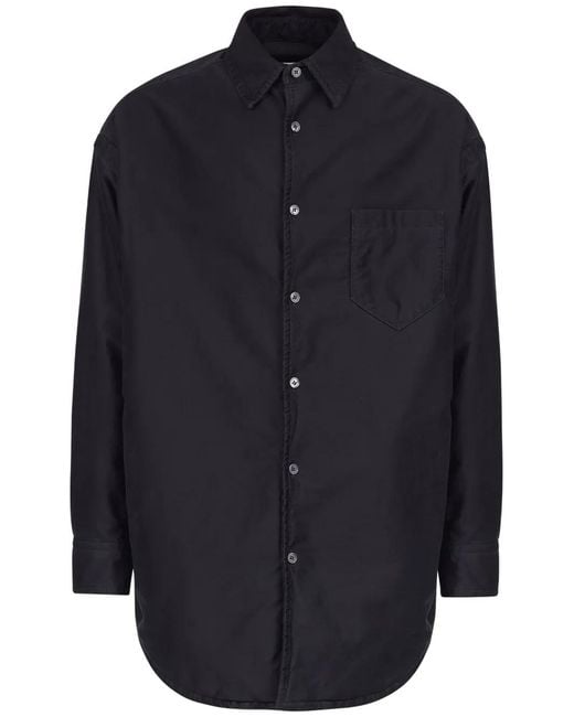 Maison Margiela Blue Long-Sleeve Cotton Shirt for men