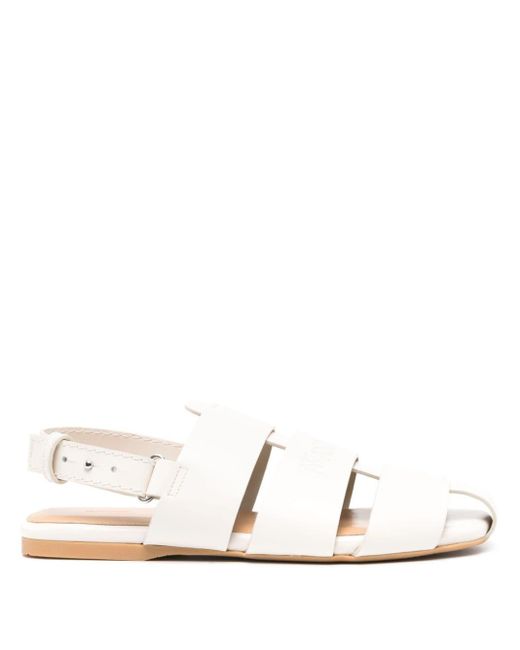 J.W. Anderson White Logo-debossed Leather Sandals