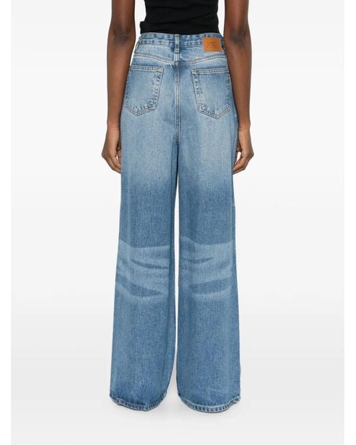 Ganni Blue Weite Baggy-Jeans