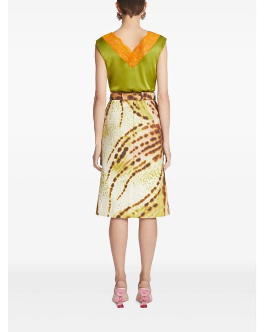 Dries Van Noten Natural Midirock Mit Print