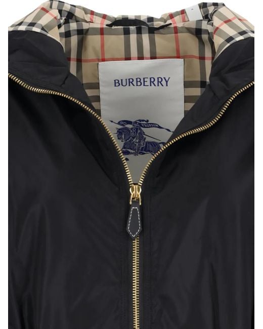Burberry Black Nylon Hooded Jacket