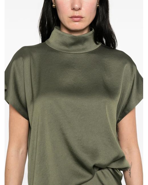 Drykorn Green Blouse Manches Courtes À Col Roulé