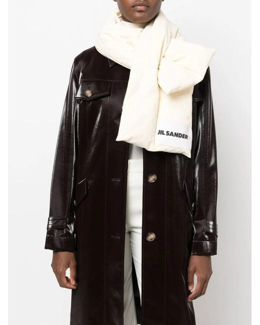 Jil Sander White Scarfs Cream