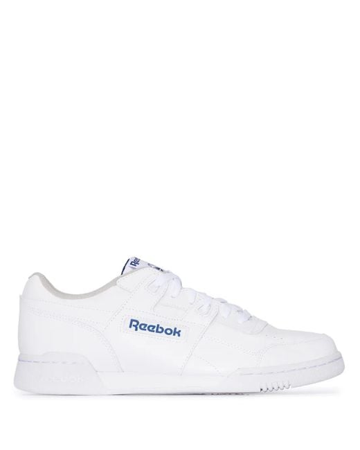 Reebok White Workout Plus Low-Top Sneakers