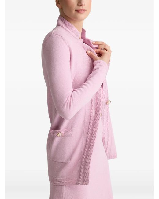 St. John Pink Pocket Button Knit Jacket