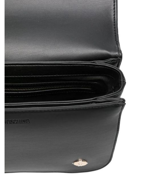 Love Moschino Black Gesteppte Schultertasche