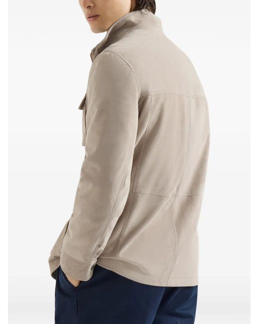 Brunello Cucinelli Natural Veste Safari En Daim Non Doublée for men