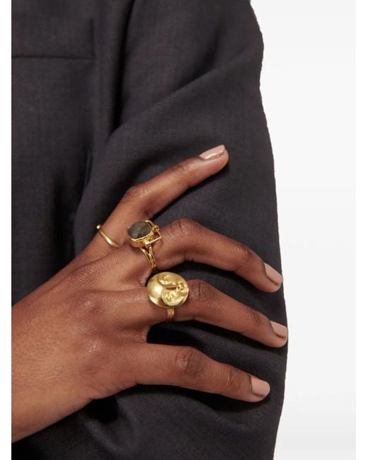 Ottoman Hands Yellow Bague Moon Face En