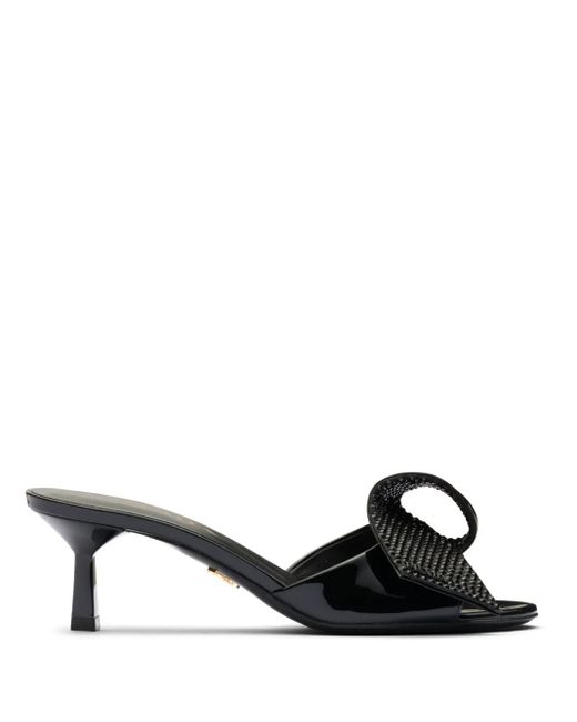 Prada Black Heeled Mules