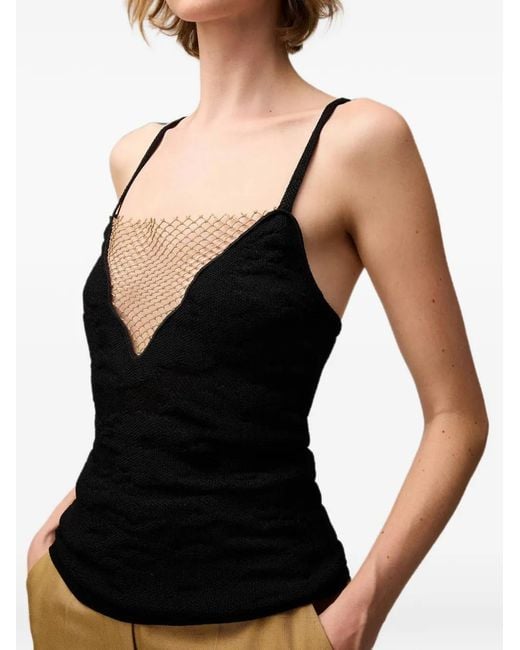 RETORI Black Net-Detail Tank Top
