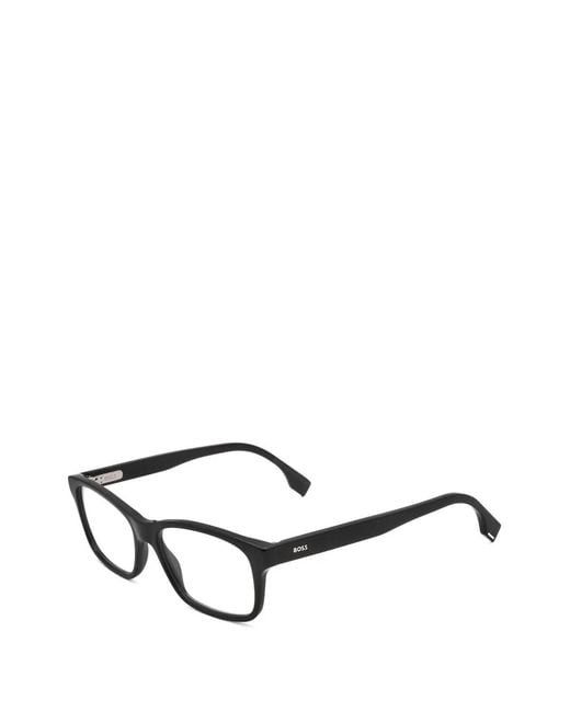 Boss White Rectangle-Frame Glasses for men