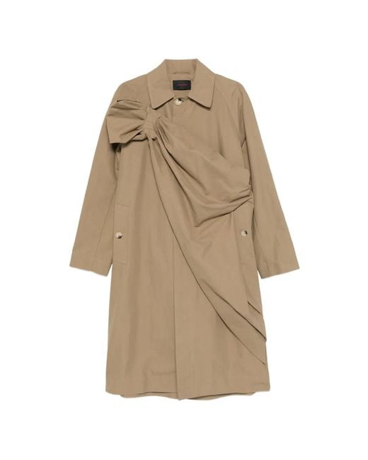 Simone Rocha Natural Bow-Detail Coat for men