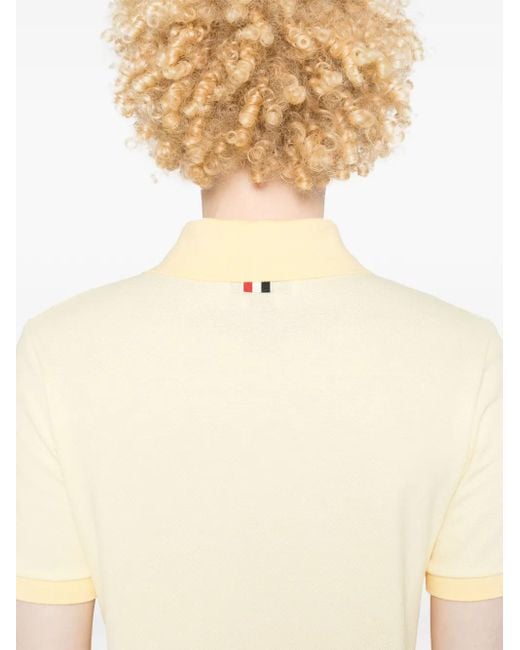 Polo Rayé À Patch Logo Thom Browne en coloris Natural