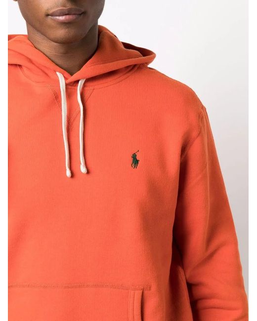 Polo Ralph Lauren Orange Polo Pony-Embroidered Jersey Hoodie for men